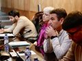 Suárez, responsable de Economía, escucha la intervención del líder opositor, Matías Cañón, ayer