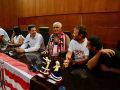 El Céltiga celebra el sábado en el Auditorio la gala de su Centenario El presidente Harry Dios en la recepción que le hizo el Concello el pasado mes de junio por el ascenso