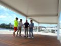 La nueva pérgola instalada en la playa de Silgar, en Sanxenxo