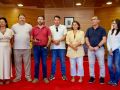 Concejales de PSOE, Somos y BNG, en la rueda de prensa