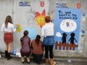 El mural fue pintado por las alumnas en el paseo de Canelas