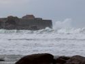 Oleaje en la playa de A Lanzada durante un temporal