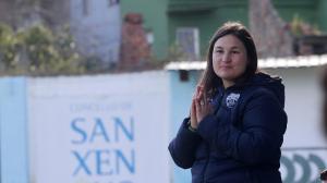Romina Dadín durante un partido en San Pedro