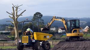 Trabajos en la laguna de Porto Piñeiro