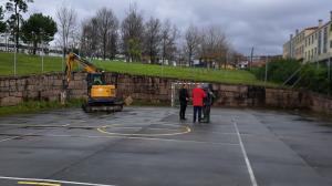 Inicio de las obras en el entorno del pabellón de Baltar