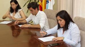 La alcaldesa, Marta Giráldez, y parte de su equipo de gobierno, durante un Pleno
