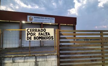 Cartel de cerrado por falta de bomberos