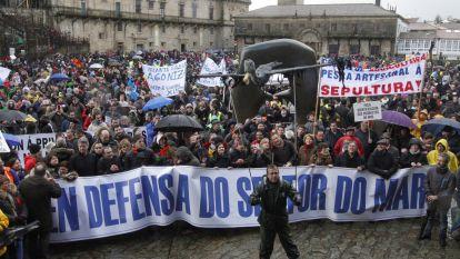 La movilización del sector del mar logra frenar la lei de Acuicultura. Gonzalo Salgado