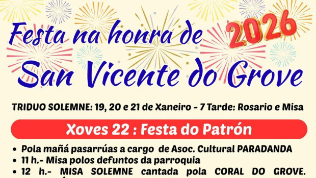 Cartel de las fiestas en honor a San Vicente do Grove