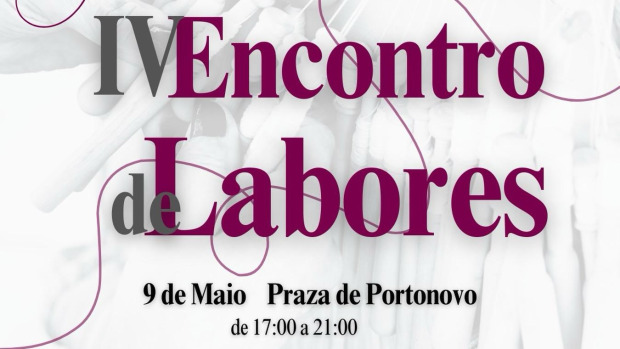 Cartel del IV Encontro de Labores organizado por Os Gatiños de Portonovo