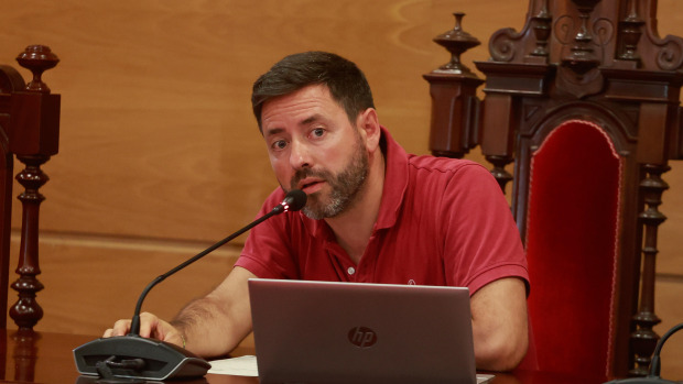 El socialista Samuel Lago, durante una intervención en Pleno