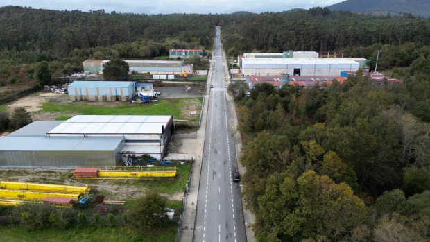 Panorámica del actual polígono industrial de A Ran, en Cuntis, antes de iniciar la ampliación prevista por el Concello