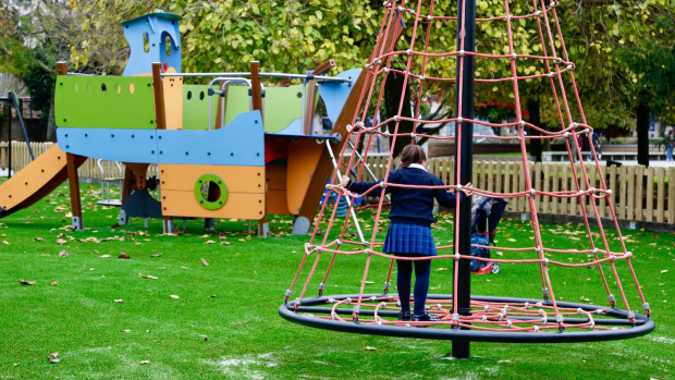 Imagen del parque infantil de A Xunqueira, que abrió sus puertas tras la renovación