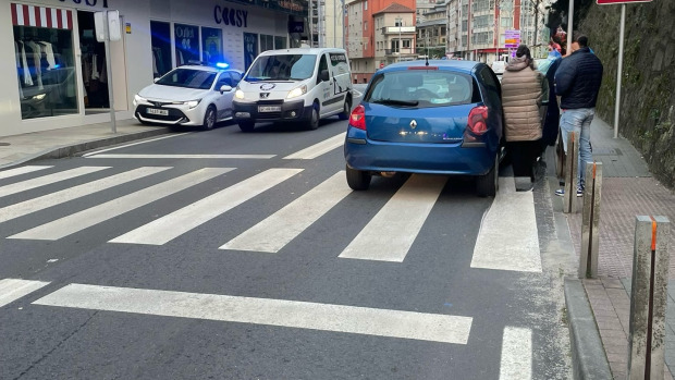 Un momento tras el atropello en Sanxenxo