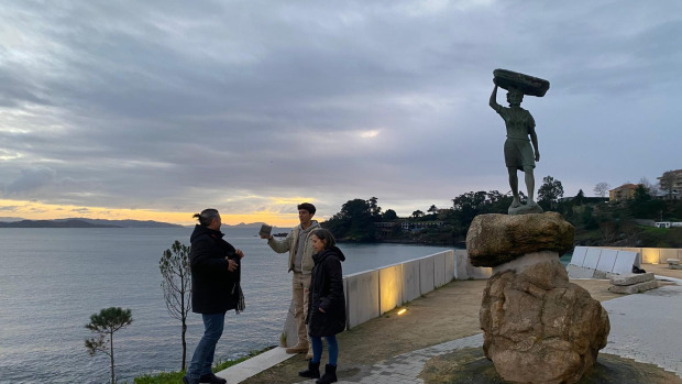 Los representantes del BNG de Sanxenxo en la zona del Mirador da Peixeira