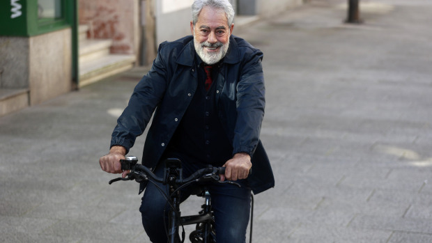 Carlos Blanco por las calles de Vilagarcía