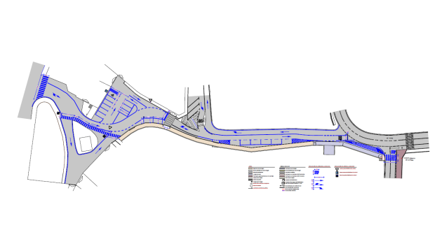 Plano del itinerario peatonal entre el núcleo urbano y el CPI Progreso