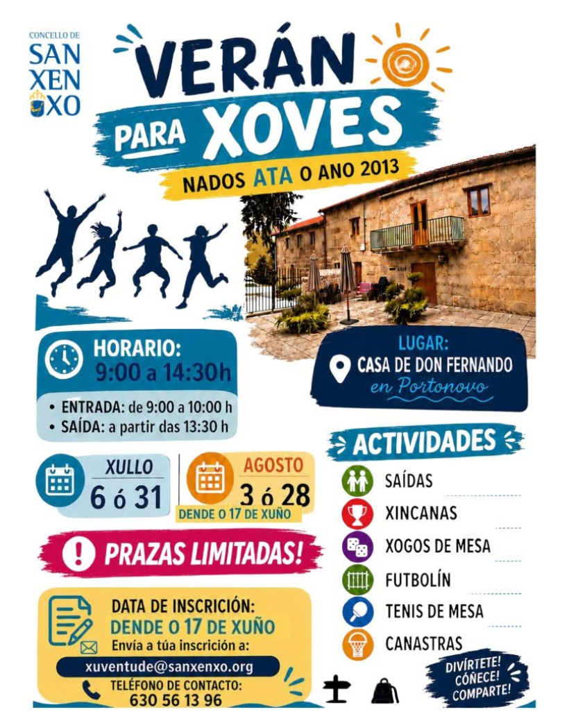 Cartel del programa organizado por el Concello de Sanxenxo
