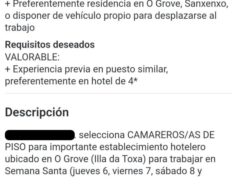 Oferta empleo o grove