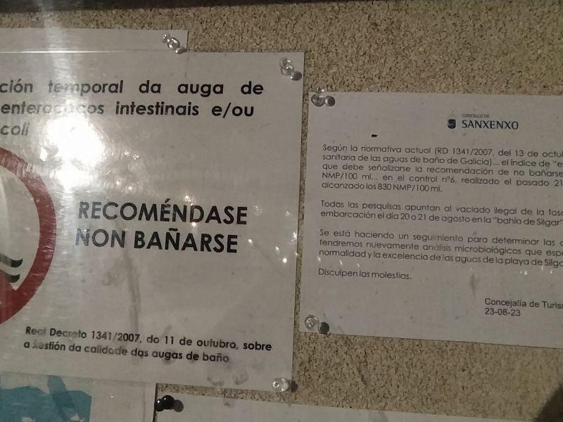 Aviso bau00f1o playa silgar sanxenxo