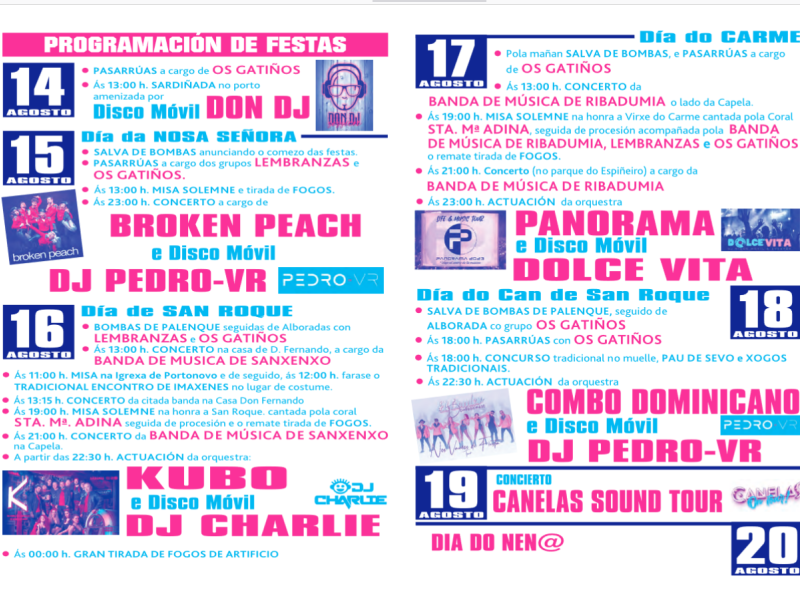 Programa fiestas portonovo