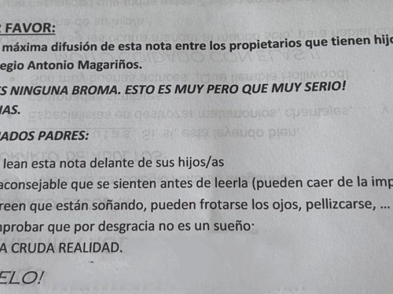 Carta anónima colegio magariños cambados prostitución