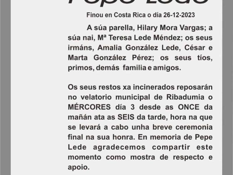 Esquela Pepe Lede
