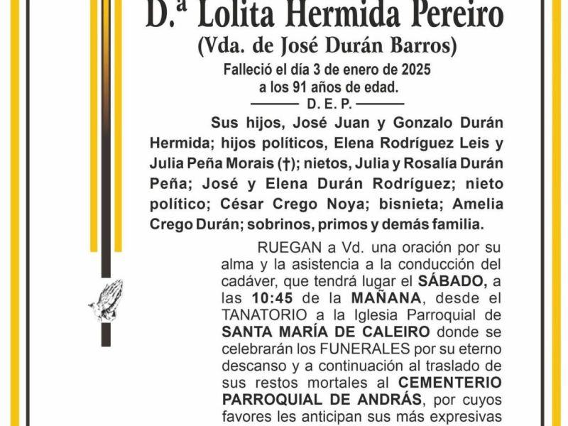 ESQUELA LOLITA HERMIDA PEREIRO