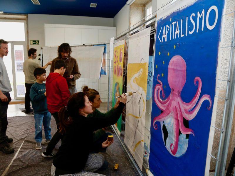 Taller pancartas círculo do silencio a illa