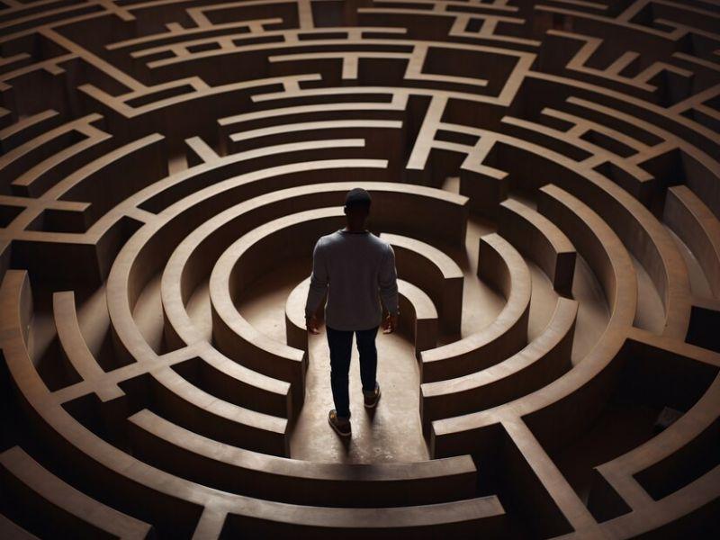Persona que siente ansiedad inducida laberinto 23 2150981973