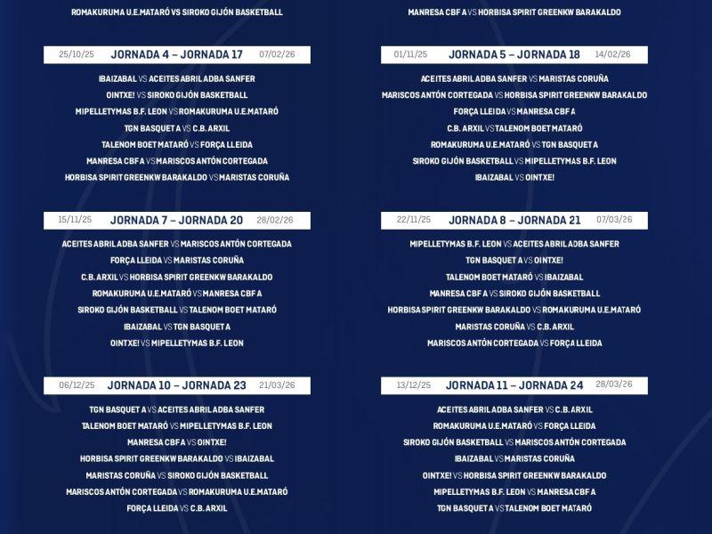 Calendario Liga Femenina 2