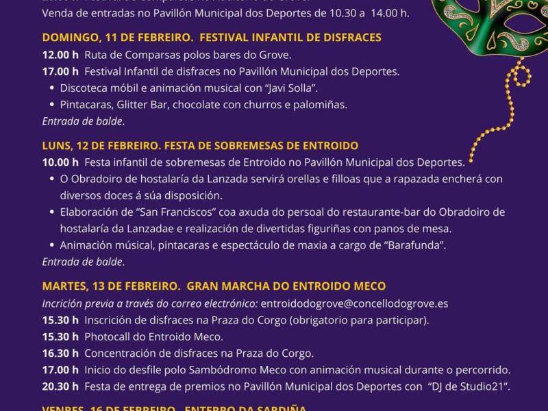 Programacion entroido o grove