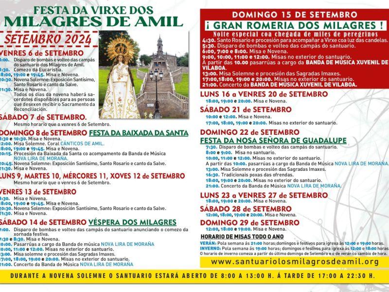 Cartel de actos religiosos de los Milagros de Amil