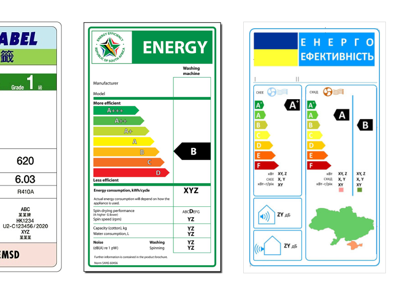 Worldwide energy labels