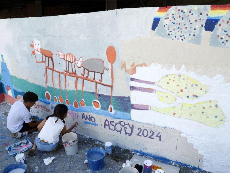 Mural niu00f1os cambados ano asorey