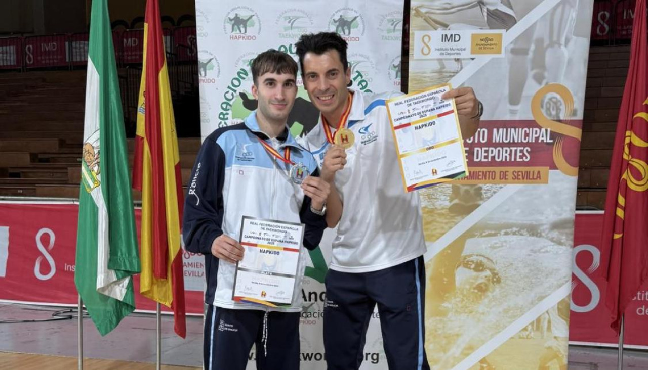 Luis Silva con su medalla de plata y Daniel Torrado con el oro logrado en Sevilla