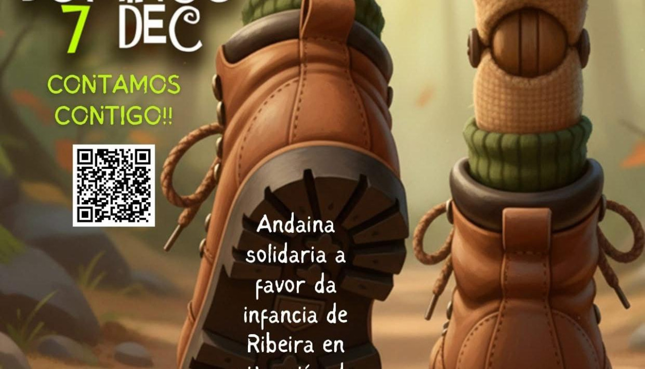 Cartel de la andaina en el que figura el código QR para acceder al enlace donde hacer efectiva la inscripción