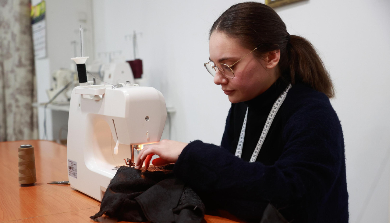 Una de las alumnas de la academia vilagarciana
