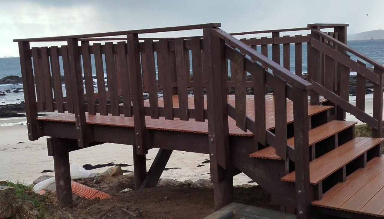 Imagen del nuevo acceso a la playa de Pragueira