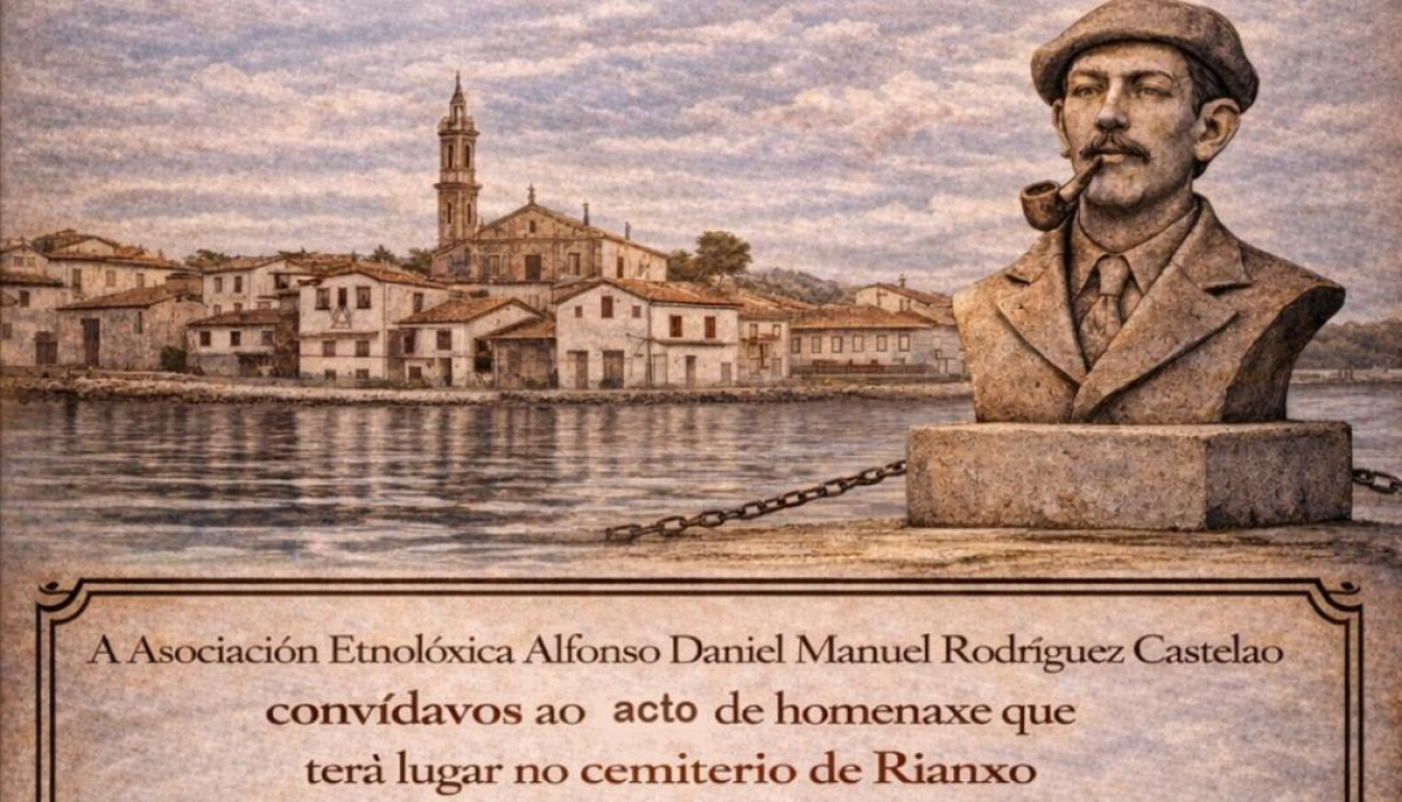Imagen parcial del cartel anunciador del acto de homenaje al poeta rianxeiro Manuel Antonio