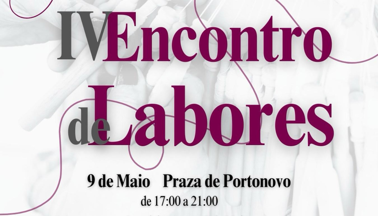 Cartel del IV Encontro de Labores organizado por Os Gatiños de Portonovo