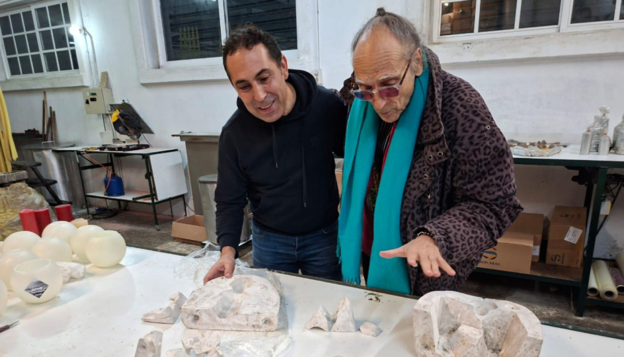 Joaquín Diéguez junto al artista Antoni Miralda