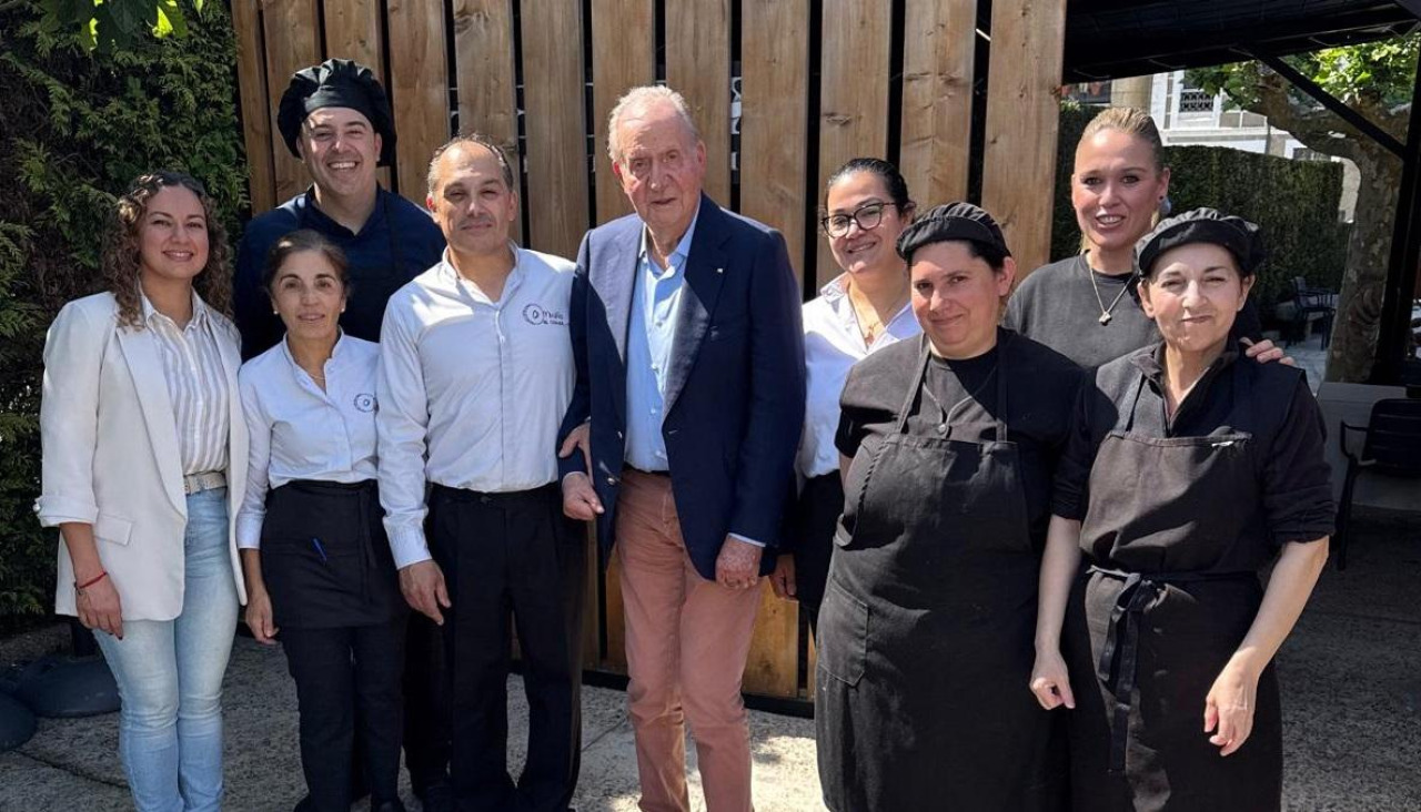 Juan Carlos I, en la visita de este miércoles al establecimiento hostelero