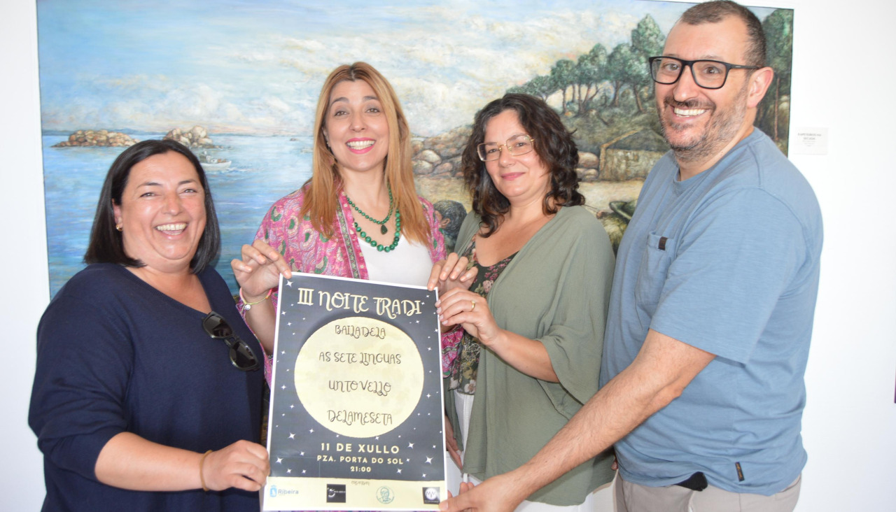 Manola Valiño, Ana Barreiro, Alicia González y Óscar Romero presentaron el cartel de la tercera edición de la Noite Tradi