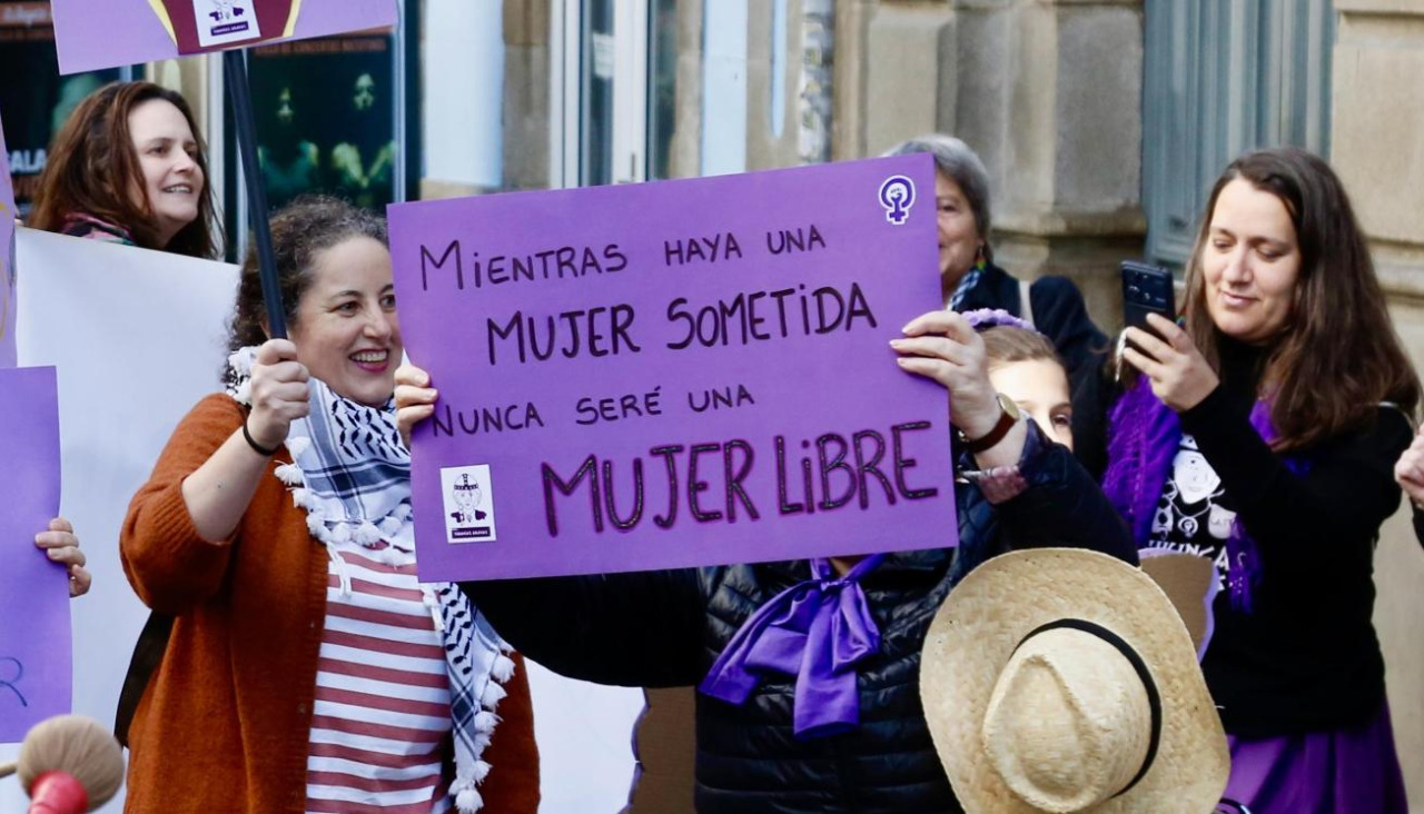 Una imagen de la manifestación del 8-M en Vilagarcía
