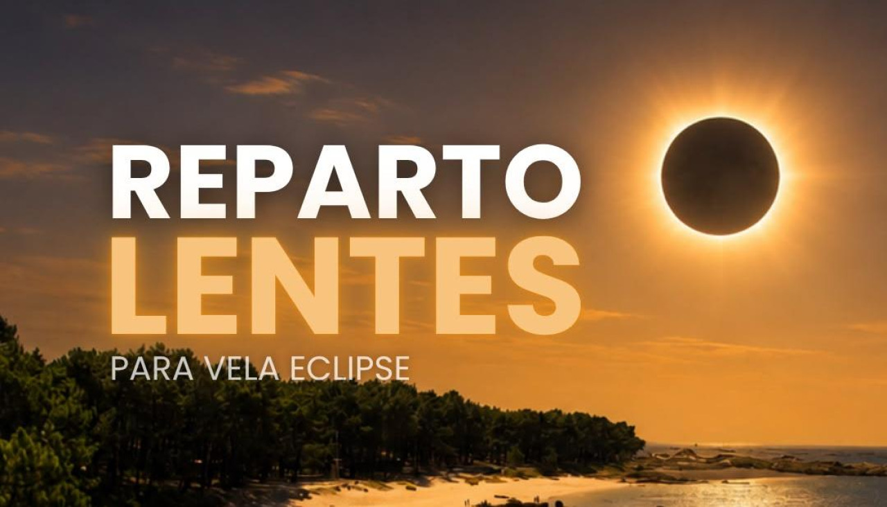 Cartel promocional del reparto de gafas en A Illa