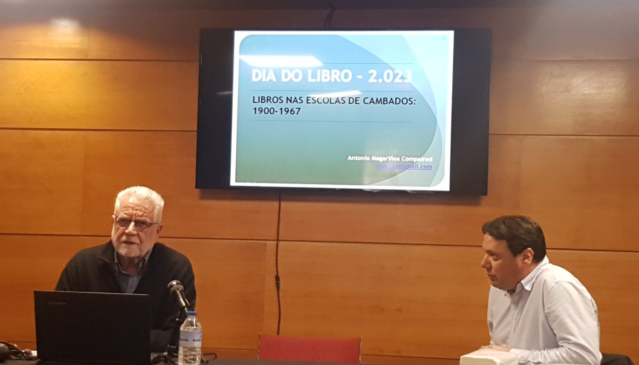 Filomena Granda Regueiro maestra Cambados charla material escolar Antonio Magariños Compaired