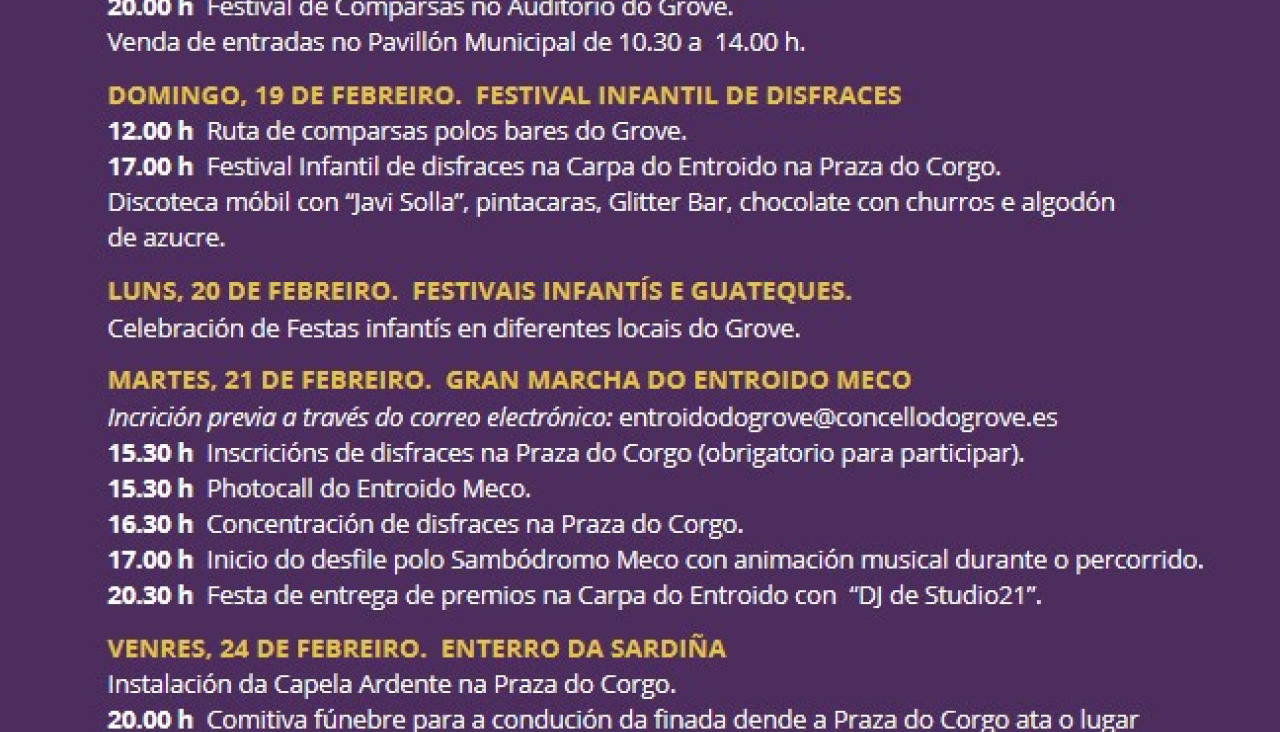 Programa Gran Entroido Meco 2023