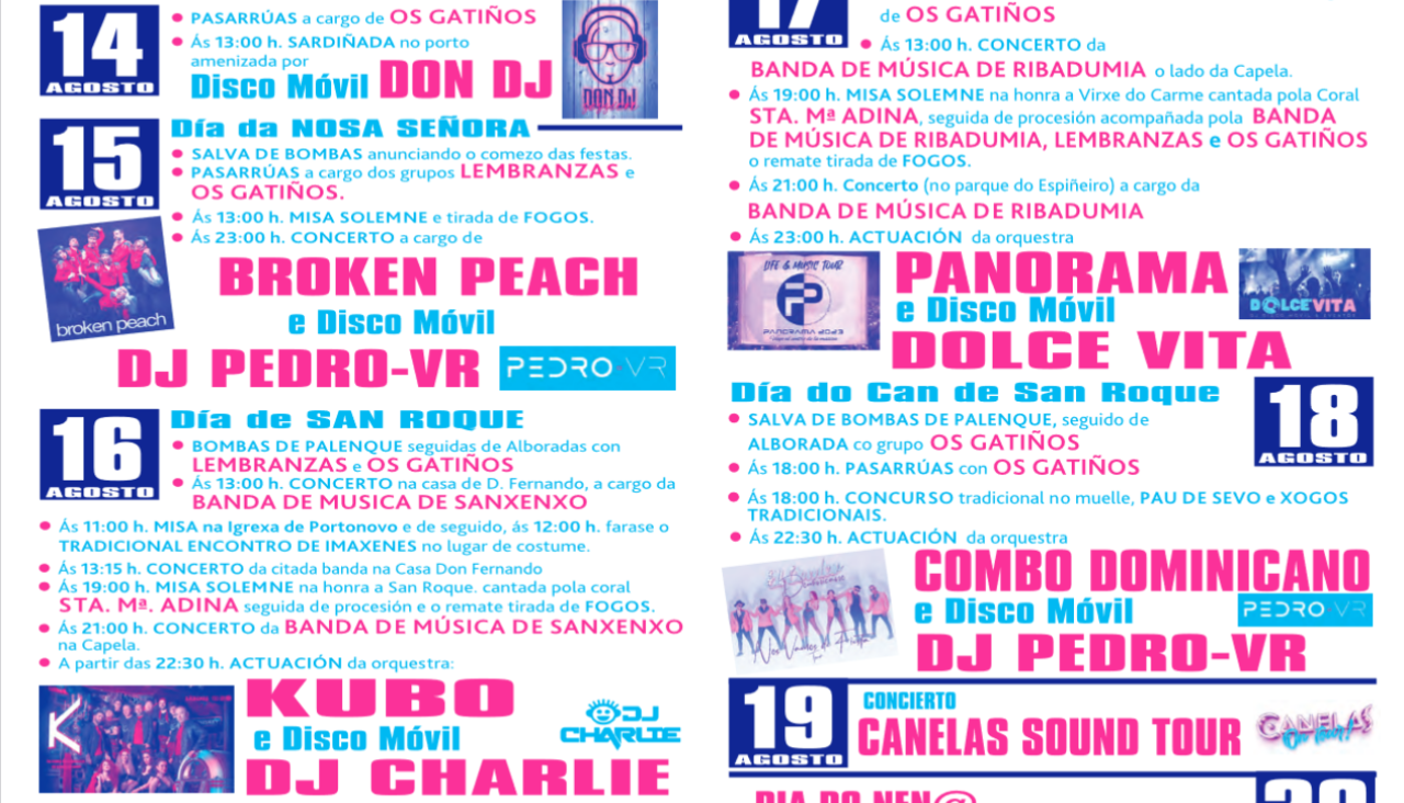 Programa fiestas portonovo