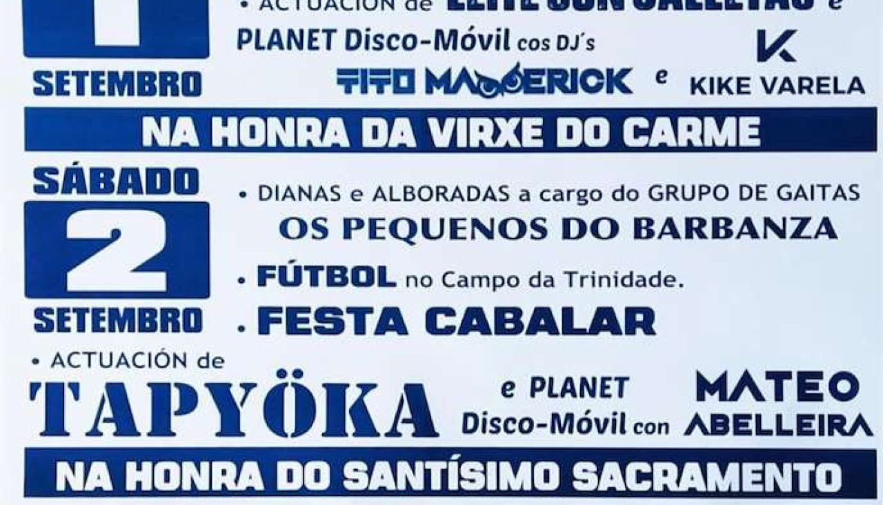 Cartel de las fiestas del Carmen de Oleiros